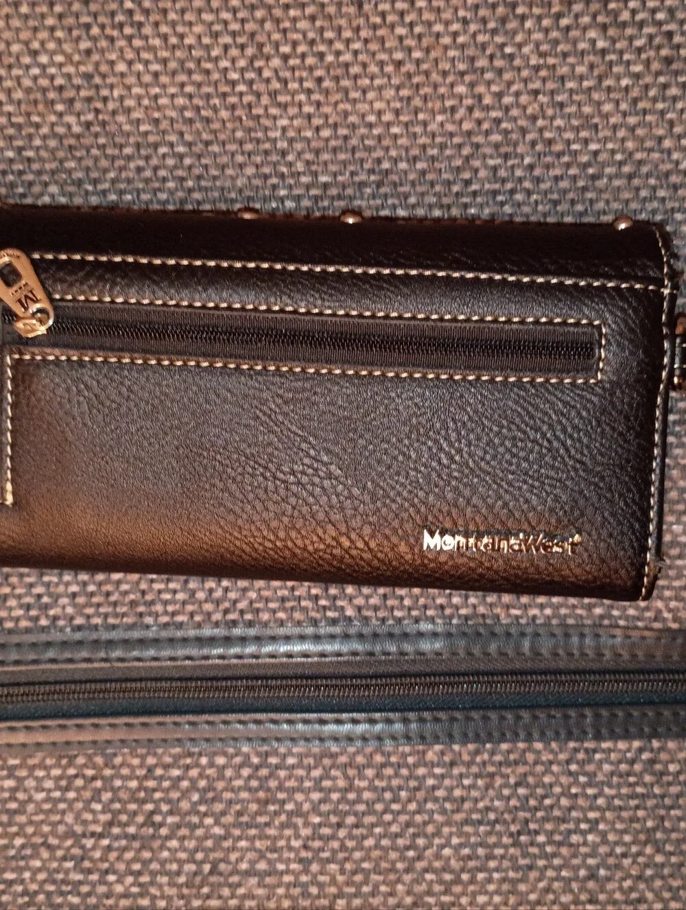 Montana West Embellished Black Skull Wallet